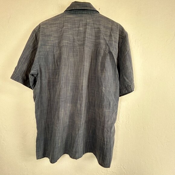 REI Mens Short Sleeve Button-Up Shirt Large Gray Space Dye Casual Lightweight - Picture 2 of 7